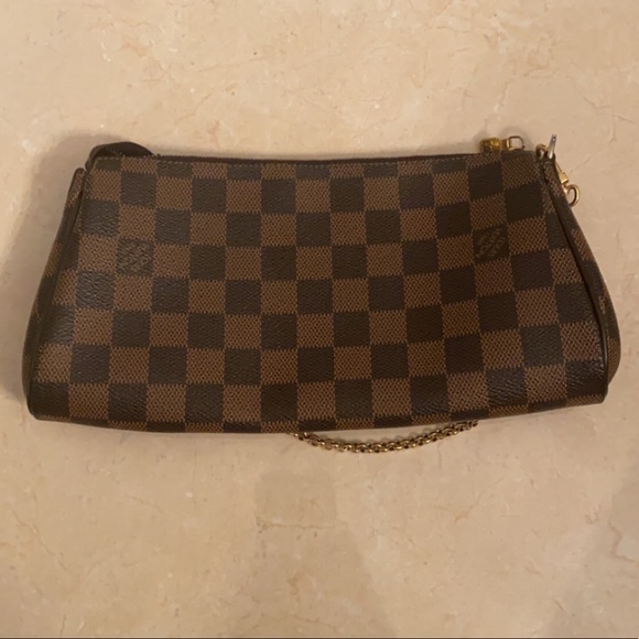 Louis Vuitton Damier Ebene Eva Pochette Shoulder Bag w/ Strap - Picture 2 of 12